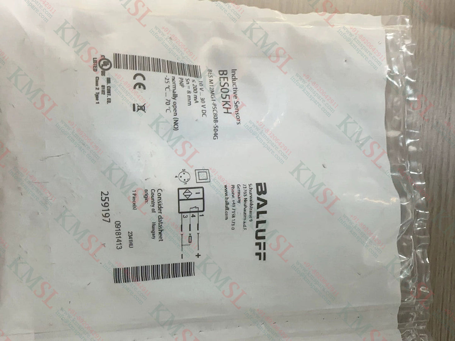 Balluff Inductive Sensor, M12MG-POC80F-S04G Balluff