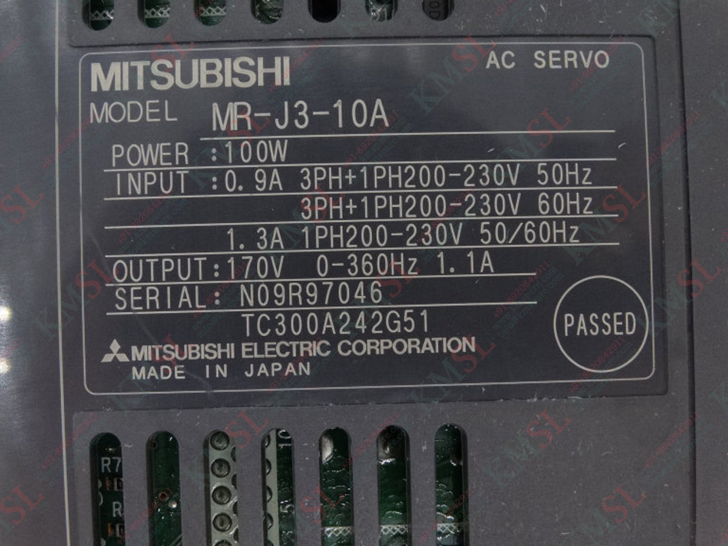 Mitsubishi Servo Drive, MR-J3-10A AC MITSUBISHI