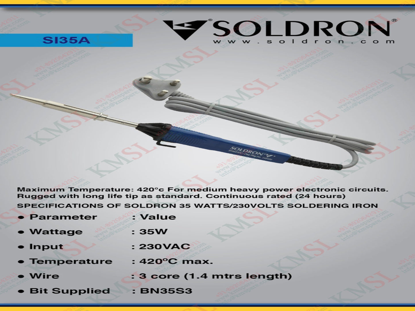 SI35A SOLDRON Soldering Iron | Compact High-Precision Soldering Tool – KMSPARE