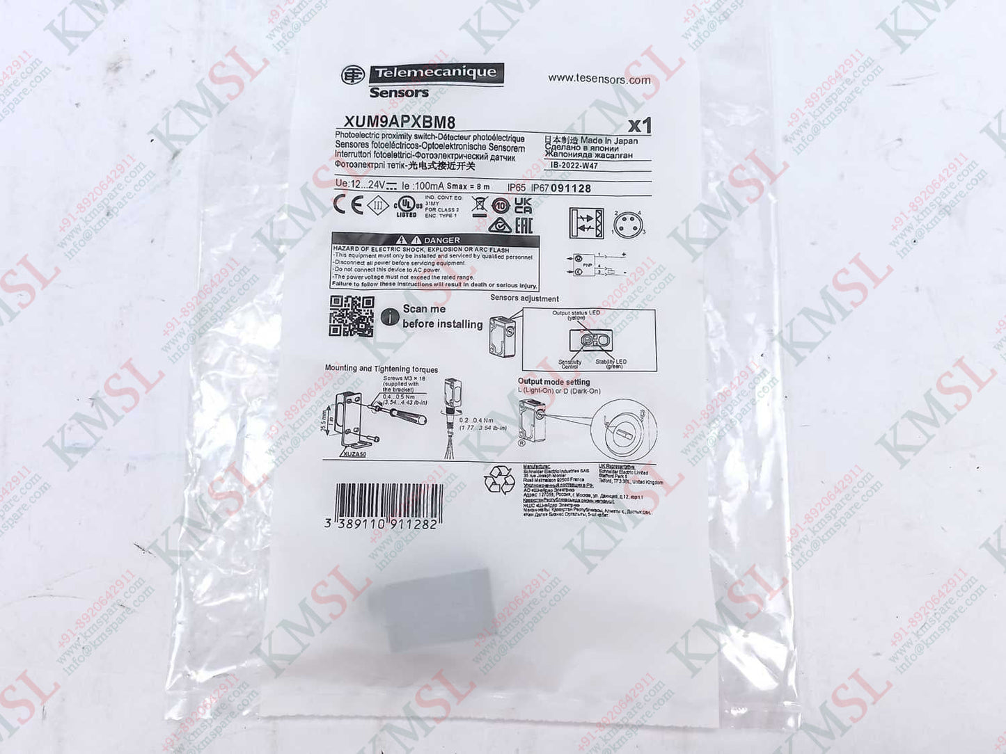Telemecanique Photoelectric Sensor, XUM9APXBM8 Telemecanique