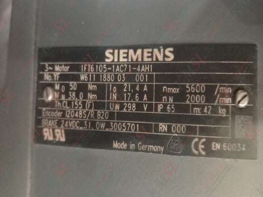 1FT6105-1AC71-4AH1 Siemens, Siemens Servo Motor