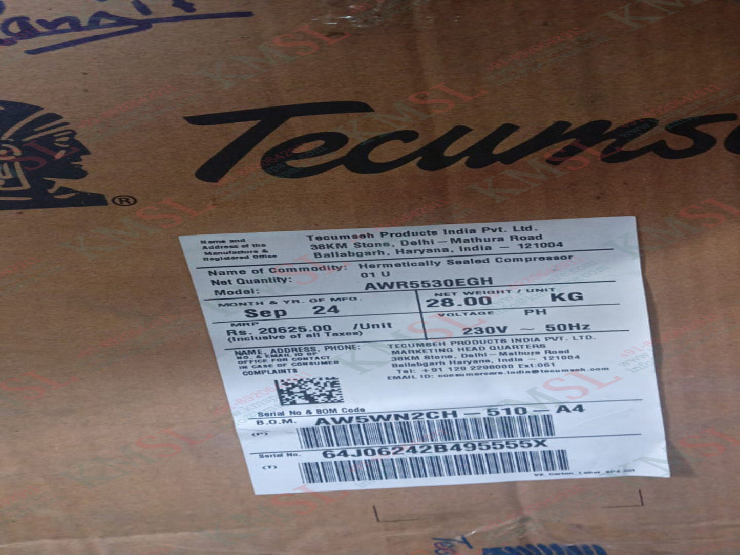 AWR5530EGH Tecumseh Compressor | KMSPARE LINK PVT LTD