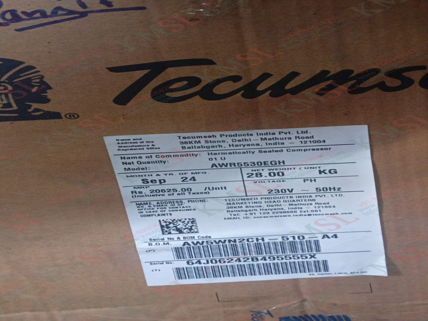 AWR5530EGH Tecumseh Compressor | KMSPARE LINK PVT LTD