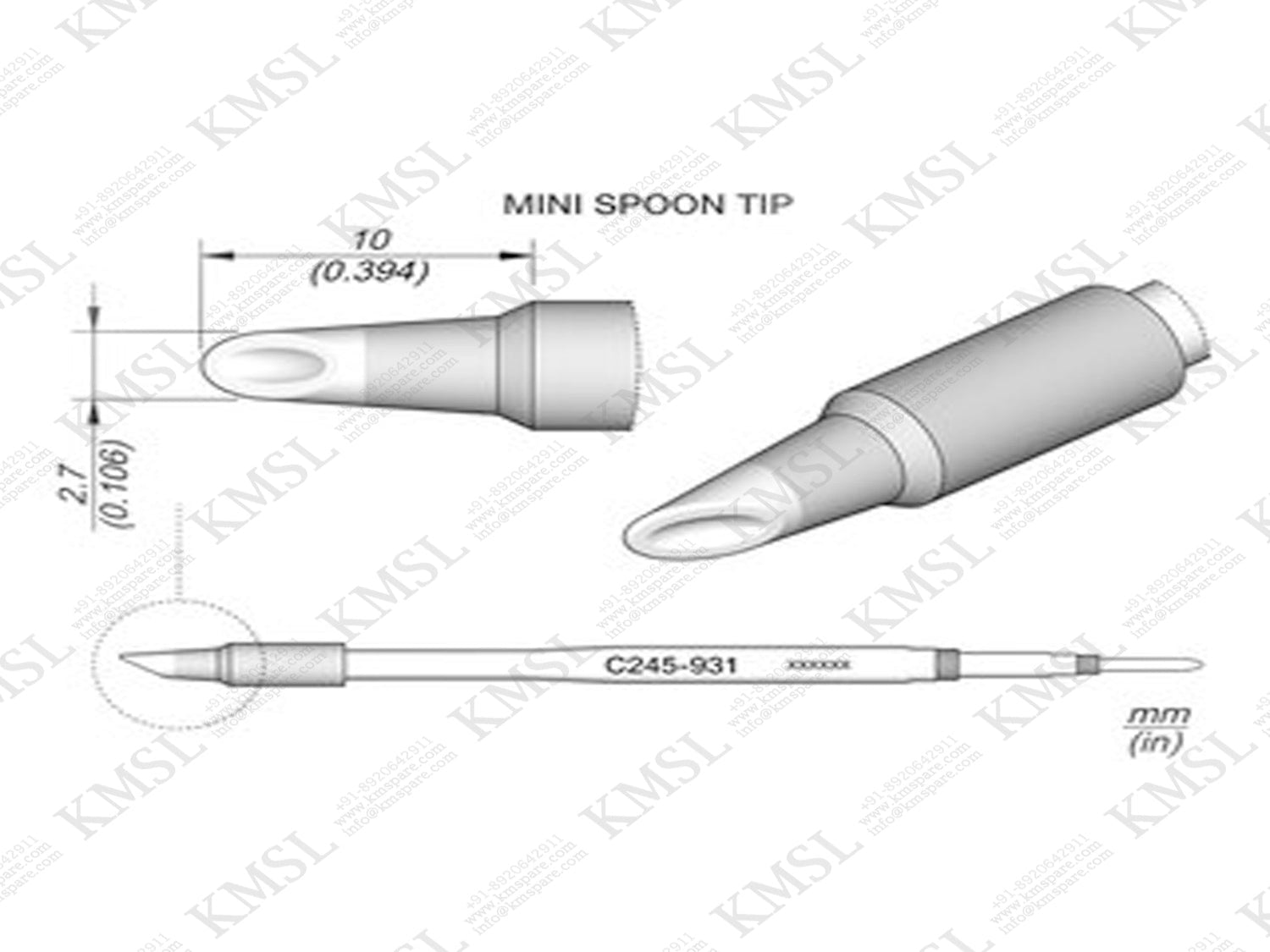 C245-931 JBC Soldering Bit | Precision Soldering Tip | KMSPARE