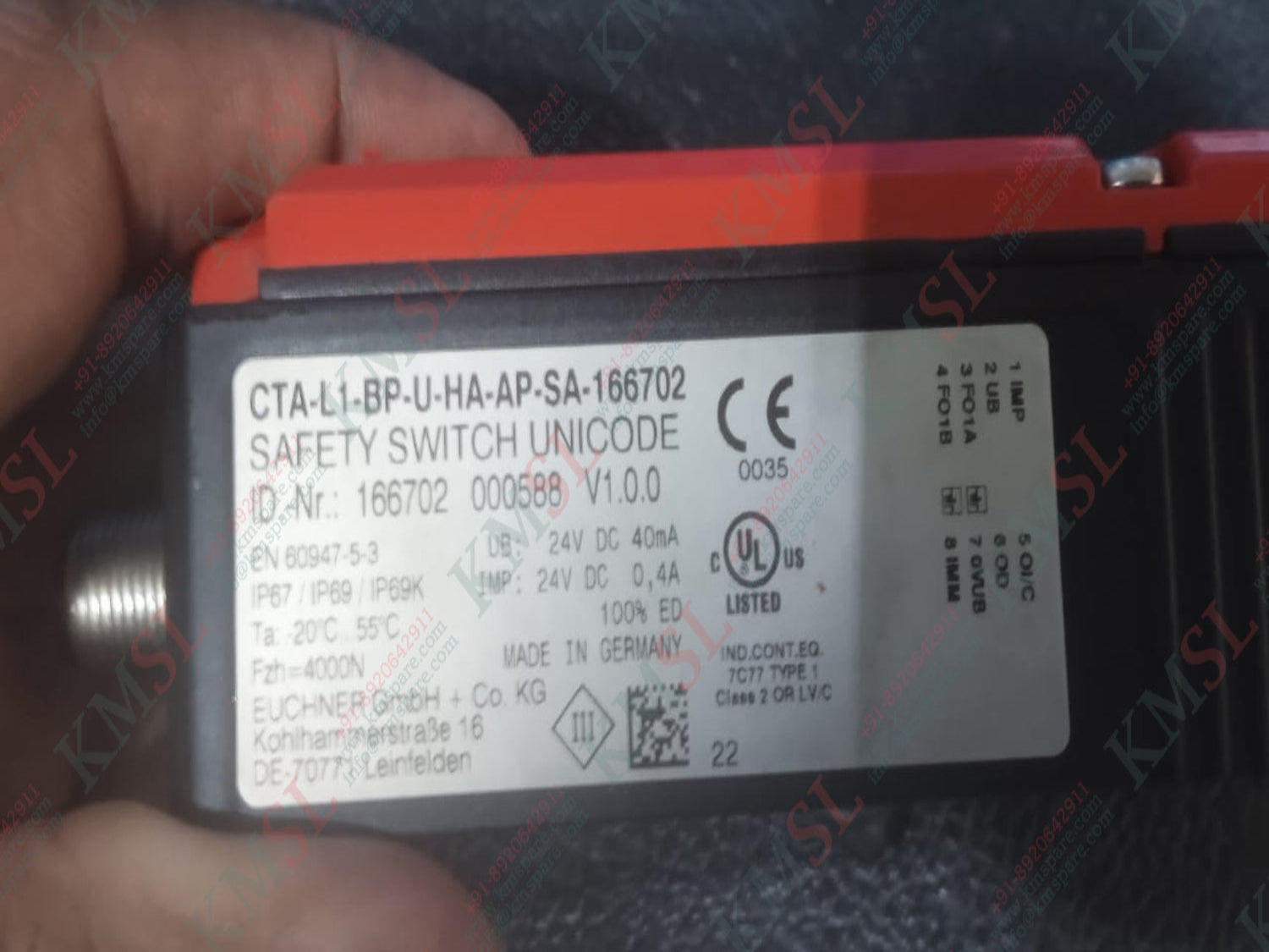 CTA-L1-BP-U-HA-AP-SA-166702 EUCHNER Safety Switch | KMSPARE LINK PVT LTD