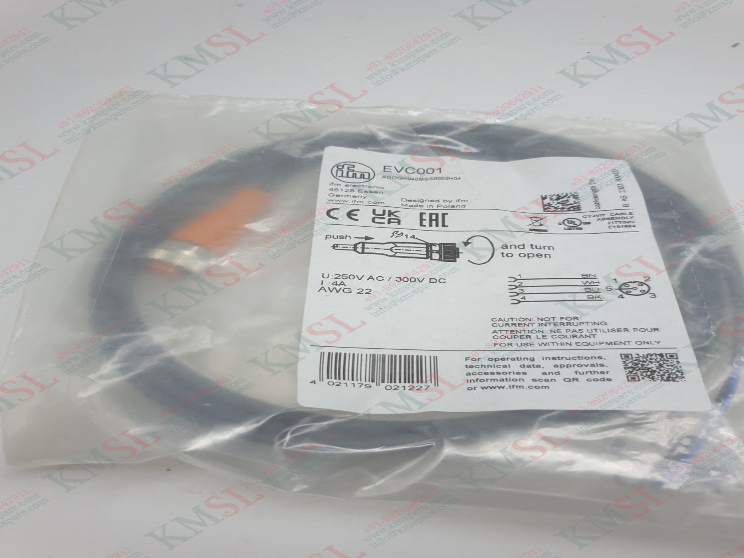 EVC001 IFM Connection Cable | KMSPARE LINK PVT LTD