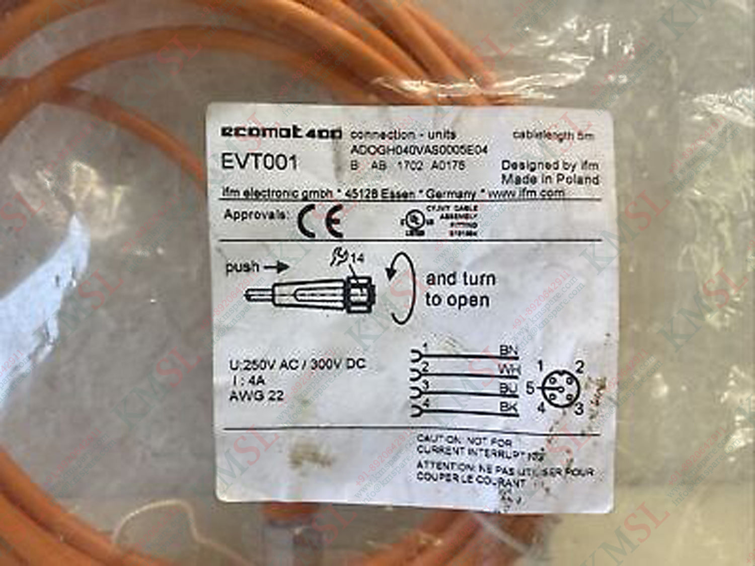 EVT001 IFM Connection Cable | Reliable Industrial Cable – KMSPARE
