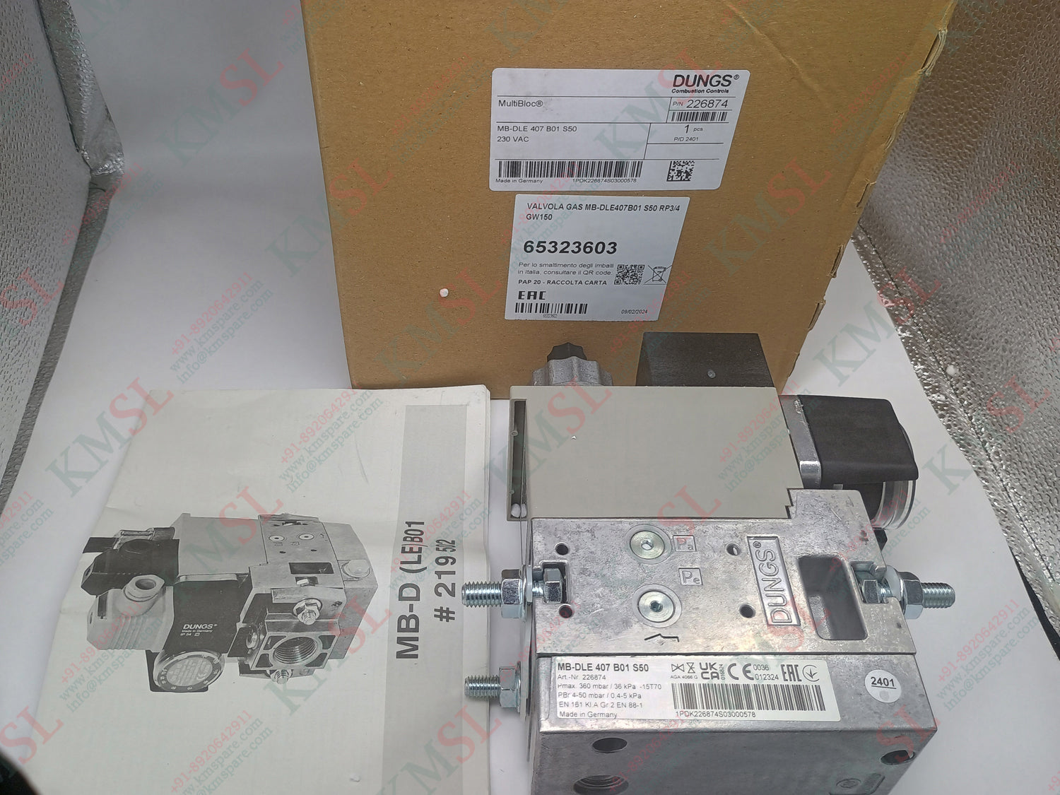 407 B01 S50 DUNGS Gas Solenoid Valve, MB-DLE-407-B01-S50 DUNGS