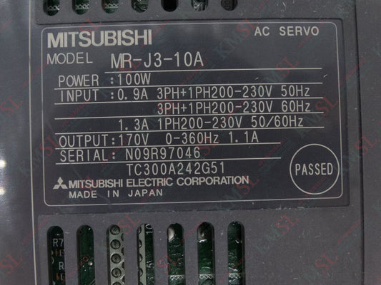 Mitsubishi Servo Drive, MR-J3-10A AC MITSUBISHI
