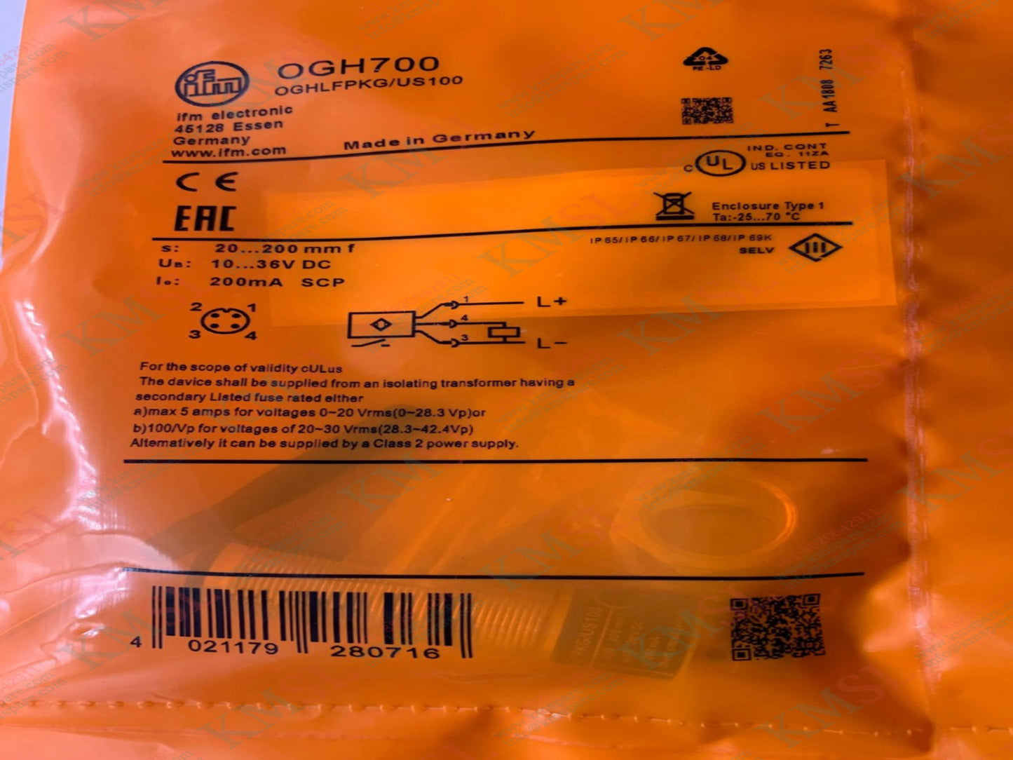 OGH700 IFM Diffuse Reflection Sensor | KMSPARE LINK PVT LTD