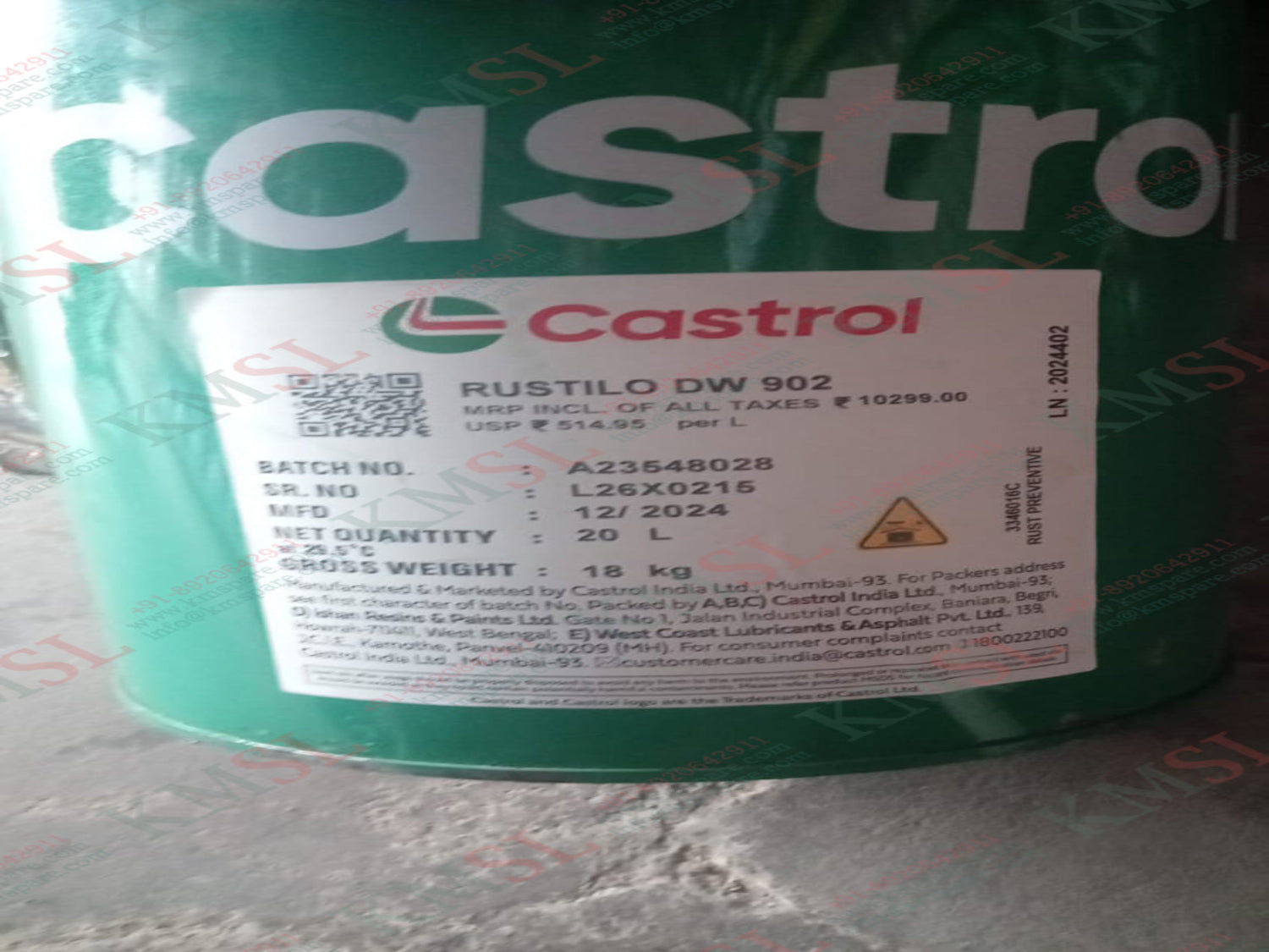 RUSTILO DW-902 Castrol Lubricant Oil – Industrial Lubrication Solution | KMSPARE