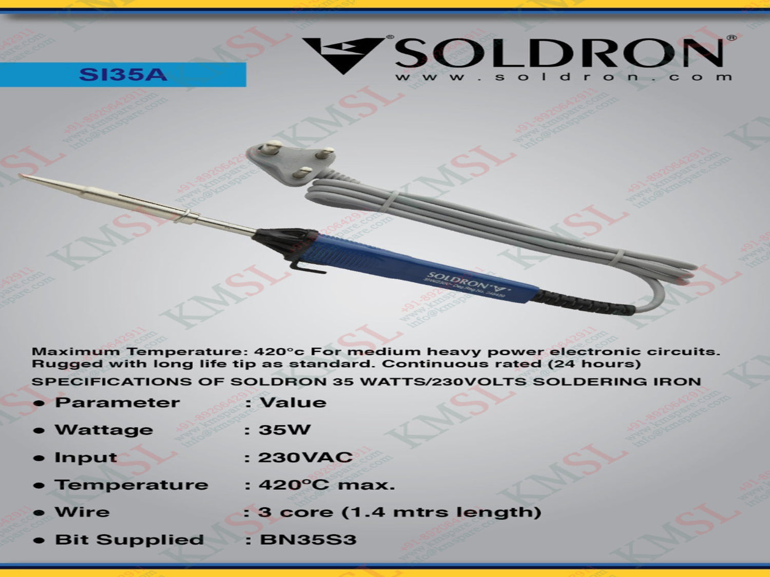 SI35A SOLDRON Soldering Iron | Compact High-Precision Soldering Tool – KMSPARE