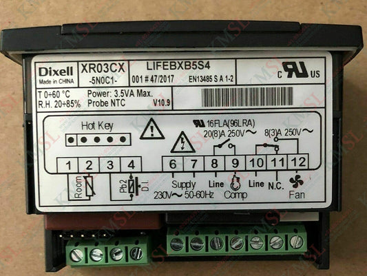 DIXELL Digital Thermostat Controller, XR03CX-5N0C1 DIXELL